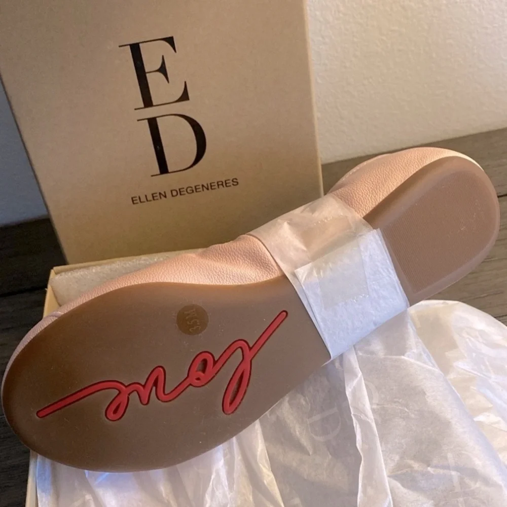 NIB [Ellen Degeneres] EG: 'Love' Langlee Ballet Flats Peony Pink Multiple Sizes! - Picture 4 of 9